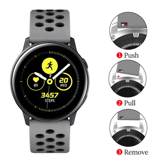 Silicone Watch Strap With Breathable Dotted Dual-Tone Compatible With 20 MM Watch Strap Compatible with Galaxy Watch 7/Galaxy Watch 4 Strap 44mm 40mm /Galaxy Watch 5/Watch 5 Pro/Watch 3 41mm/Active 2 Band(Only Strap)