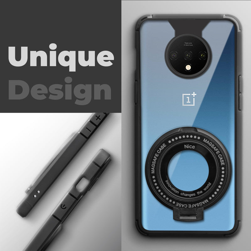 Silicone Grip Clear Case Ring Holder Kickstand For Oneplus 7T