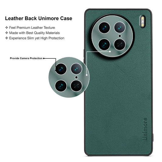 Unimore Leather Hard Case with Shiny Camera Protection For Vivo X90 Pro 5G