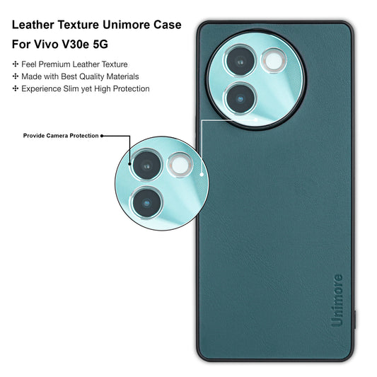 Unimore Leather Hard Case with Shiny Camera Protection For Vivo V30e 5G
