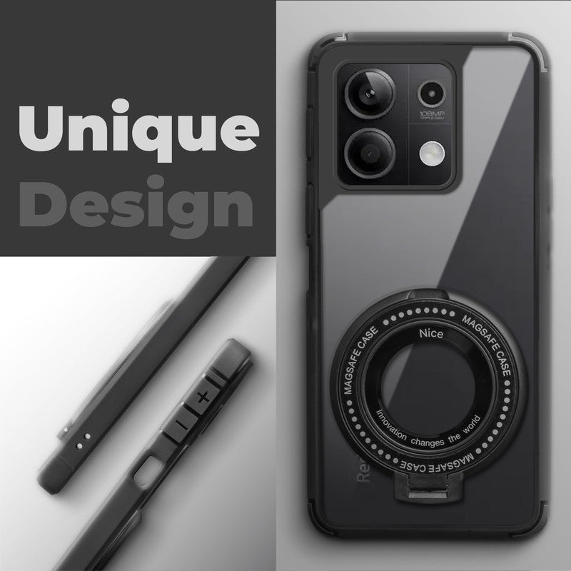 Silicone Grip Clear Case Ring Holder Kickstand For Redmi Note 13 5G
