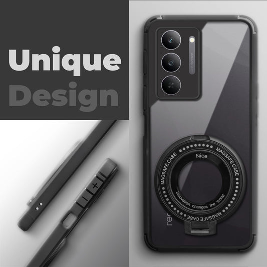 Silicone Grip Clear Case Ring Holder Kickstand For Realme 14x 5G