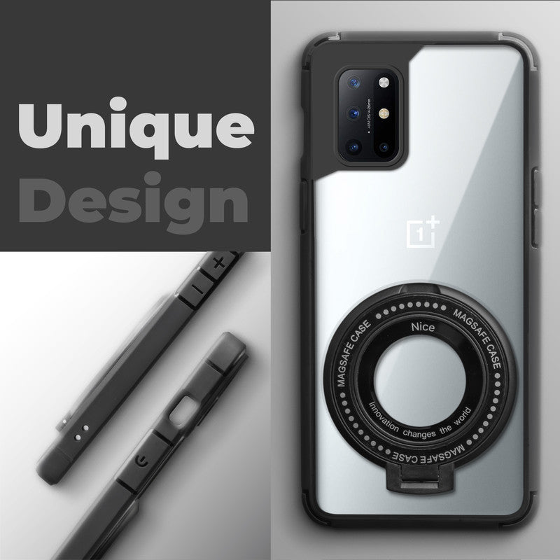 Silicone Grip Clear Case Ring Holder Kickstand For OnePlus 9R