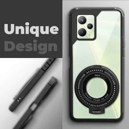 Silicone Grip Clear Case Ring Holder Kickstand For Realme C35