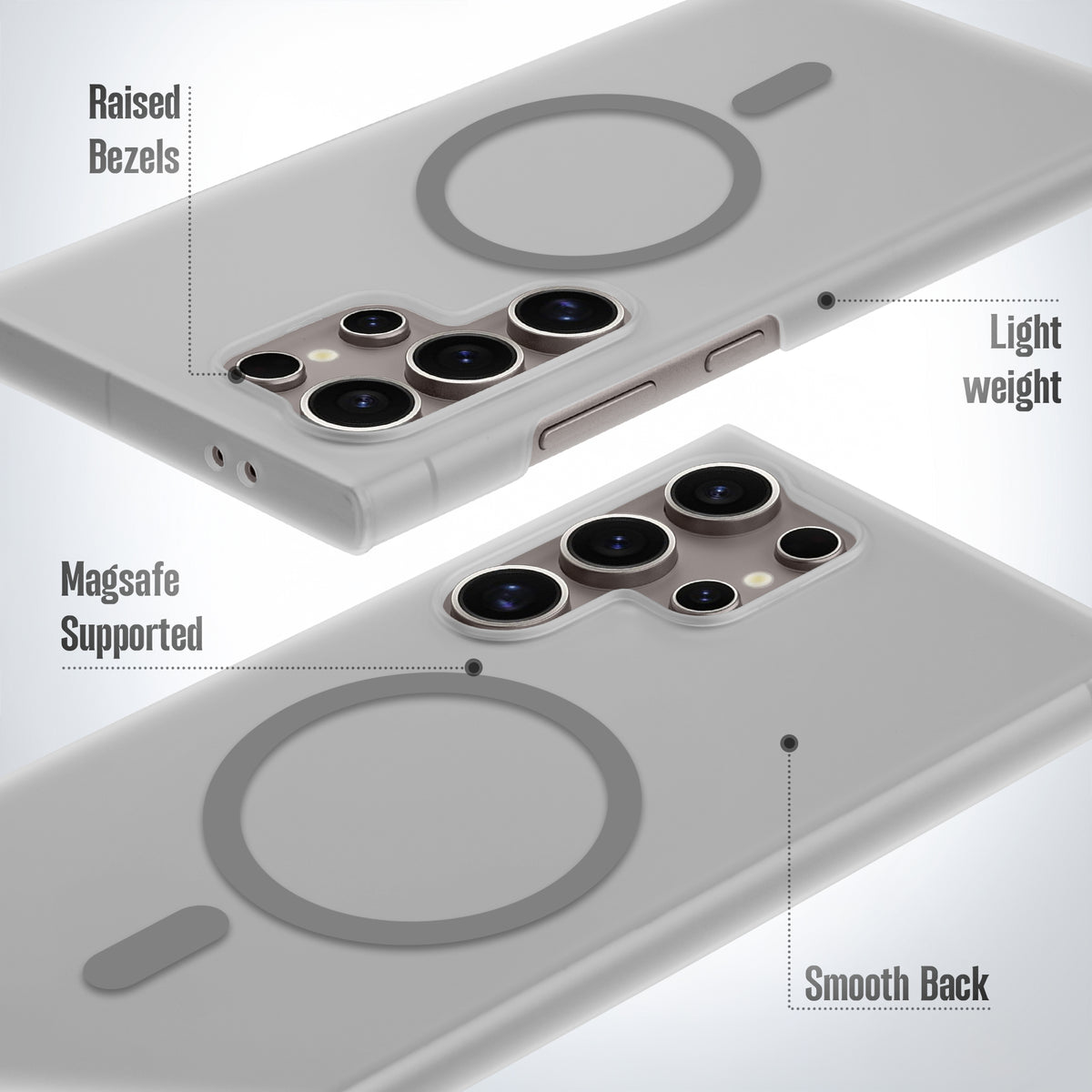 Slim Matte Wireless Charging Support Back Case for Samsung S24 Ultra 5G