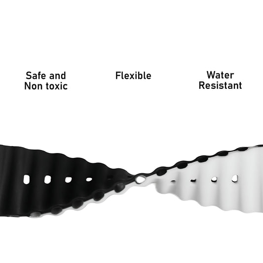 Silicone Ocean Loop Strap Compatible with Apple Watch , Waterproof Sport iWatch Strap for Men & Women (Strap Only, Watch Not Included)