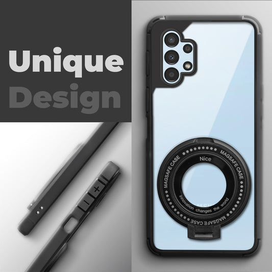 Silicone Grip Clear Case Ring Holder Kickstand For Samsung A13 4G