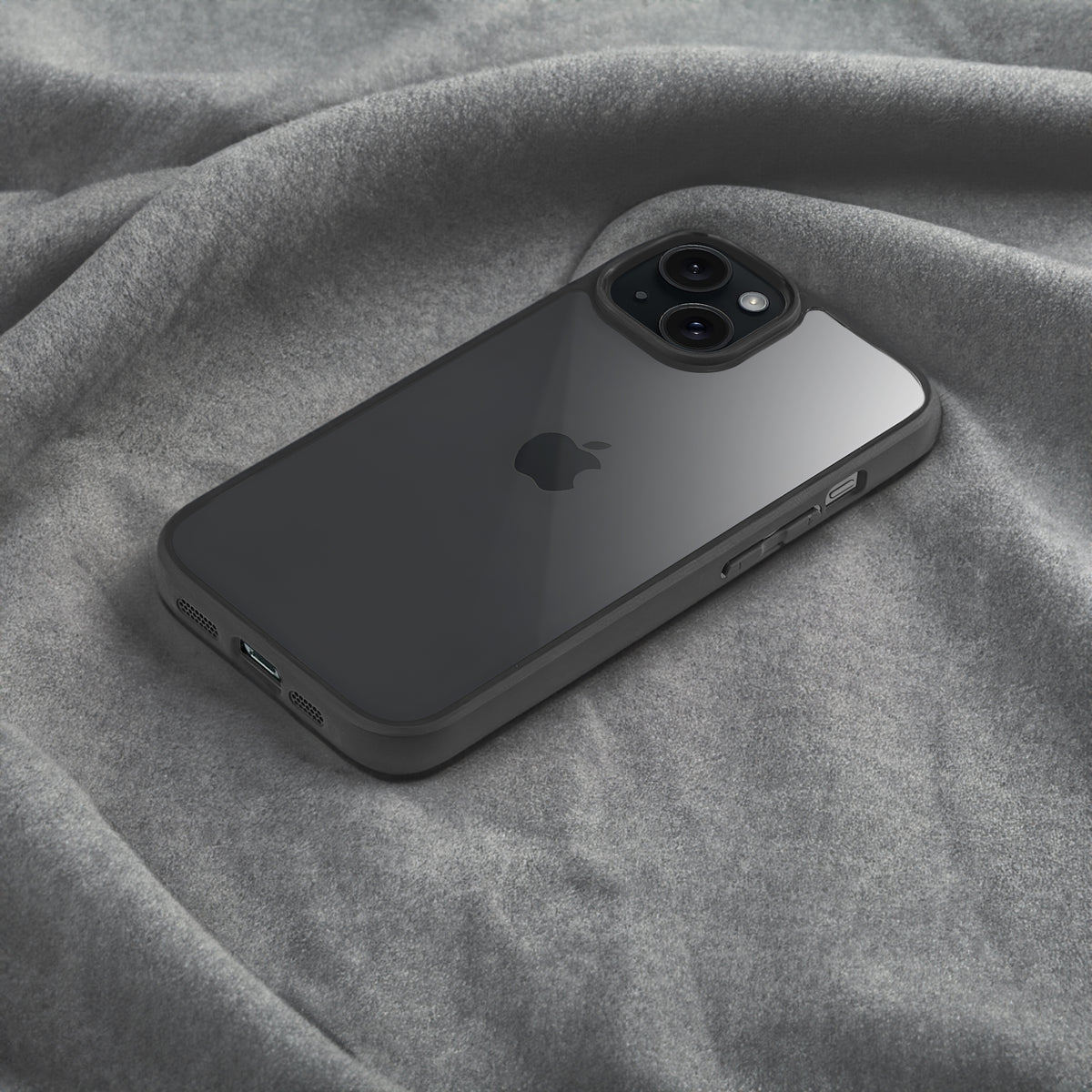 Silicone Border Transparent Back Cover for Apple iPhone 15