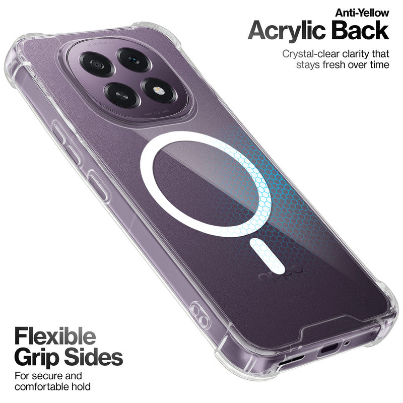 Shockproof Hybrid Magnetic Case for Oppo F29 5G with Hard Back & Soft Bumper