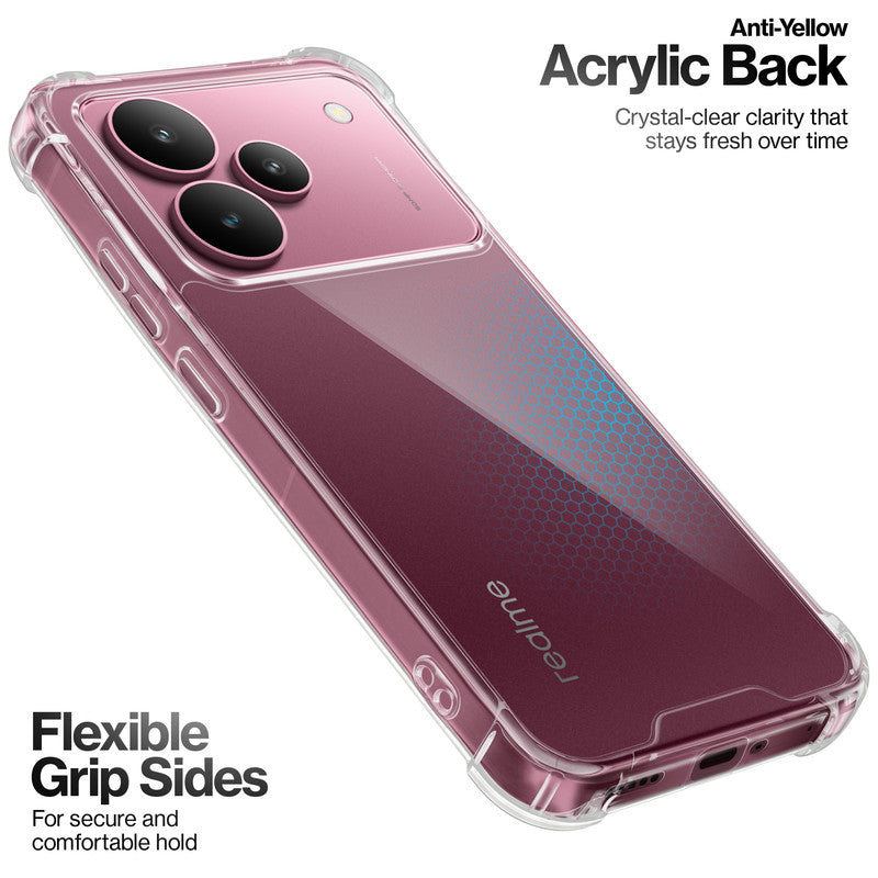 Shockproof Hybrid Transparent Phone Case For Realme P4 5G with Hard Back and Soft Bumper for Maximum Protection