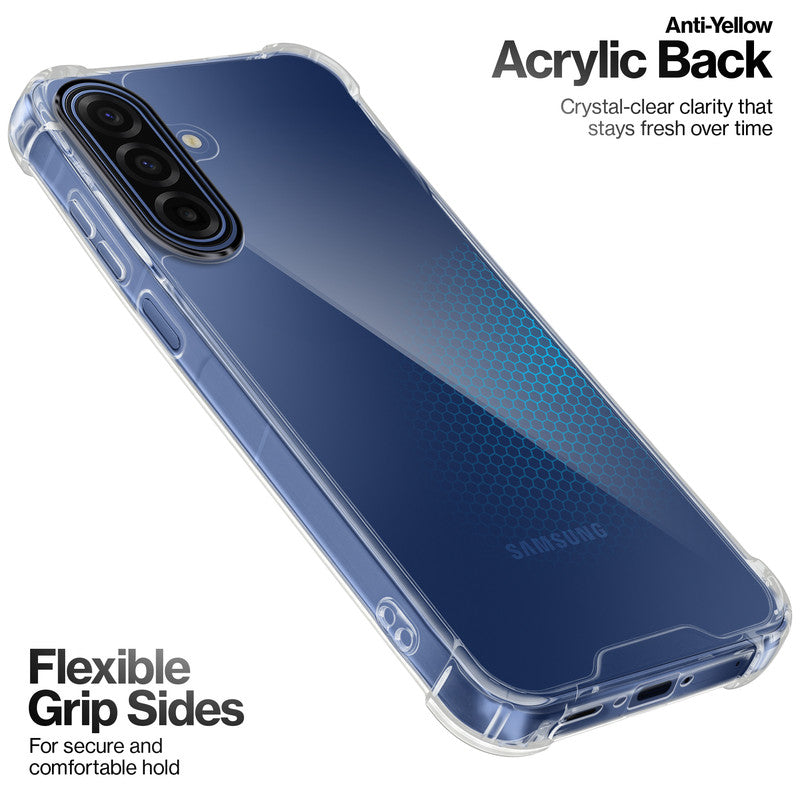 Shockproof Hybrid Transparent Phone Case For Samsung A17 5G with Hard Back and Soft Bumper for Maximum Protection