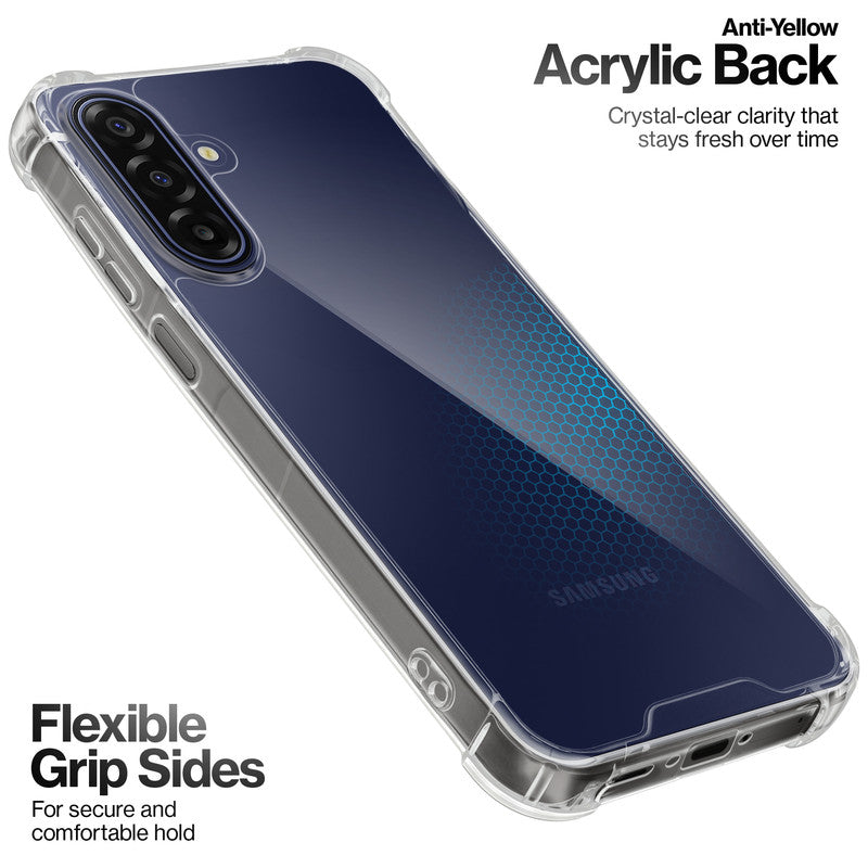 Shockproof Hybrid Transparent Phone Case For Samsung M17 5G with Hard Back and Soft Bumper for Maximum Protection