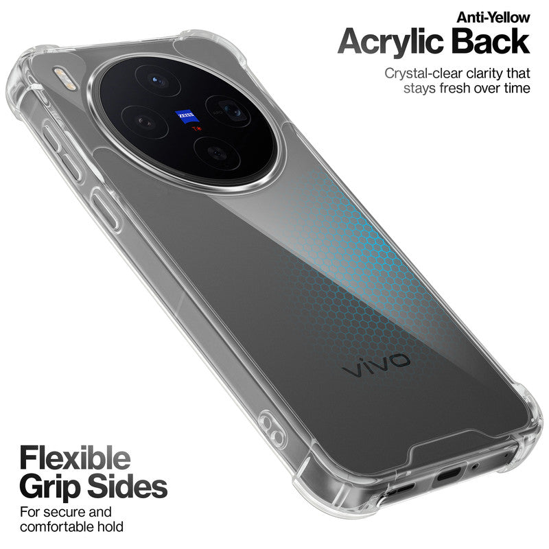 Shockproof Hybrid Transparent Phone Case For Vivo X300 5G with Hard Back and Soft Bumper for Maximum Protection