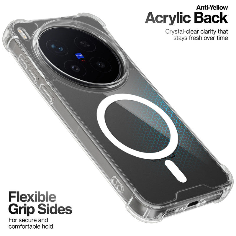 Shockproof Hybrid MagSafe Case for Vivo X300 Pro 5G with Hard Back & Soft Bumper