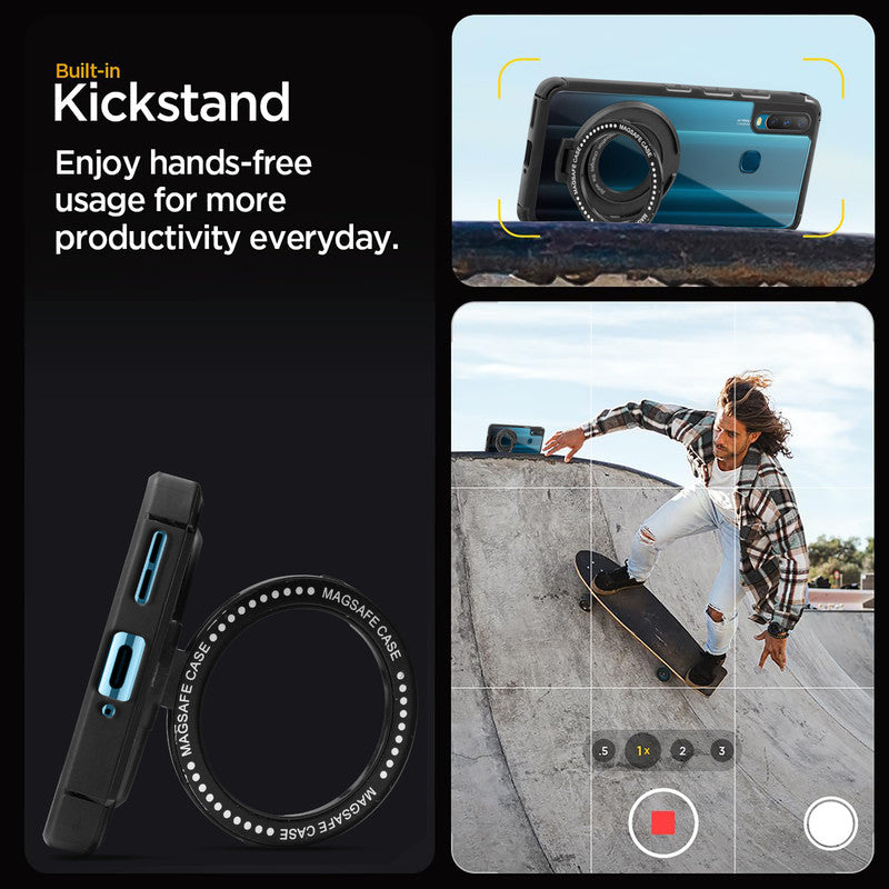 Silicone Grip Clear Case Ring Holder Kickstand For Vivo Y15