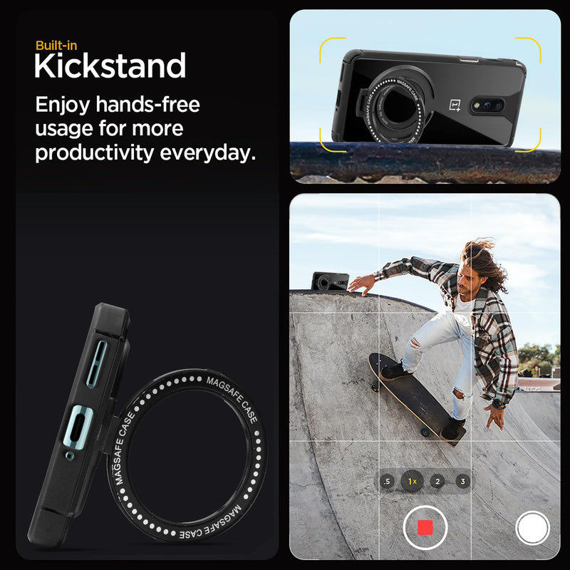 Silicone Grip Clear Case Ring Holder Kickstand For Oneplus 7