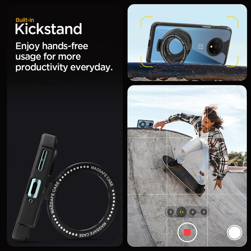 Silicone Grip Clear Case Ring Holder Kickstand For Oneplus 7T