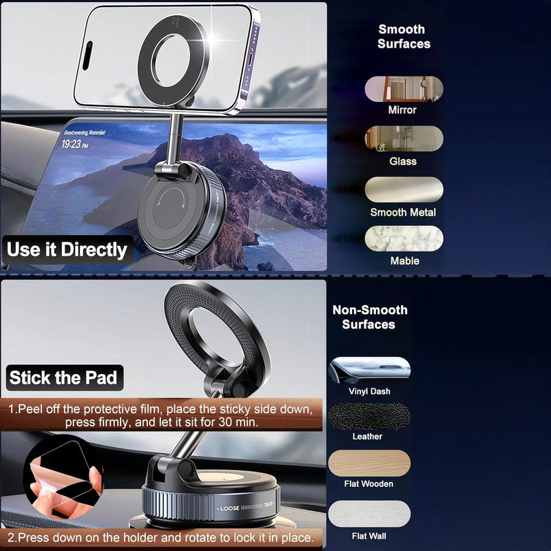 Car & Home Magnetic Vacuum Phone Stand