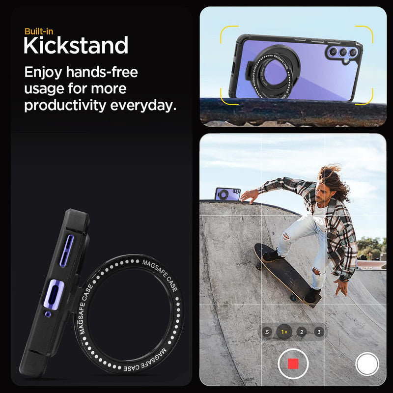 Silicone Grip Clear Case Ring Holder Kickstand For Samsung A34 5G
