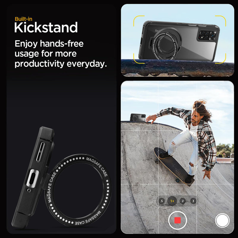 Silicone Grip Clear Case Ring Holder Kickstand For Redmi Note 11