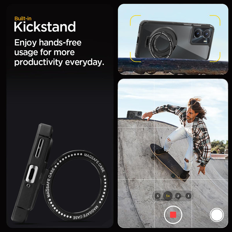 Silicone Grip Clear Case Ring Holder Kickstand For Vivo Y16