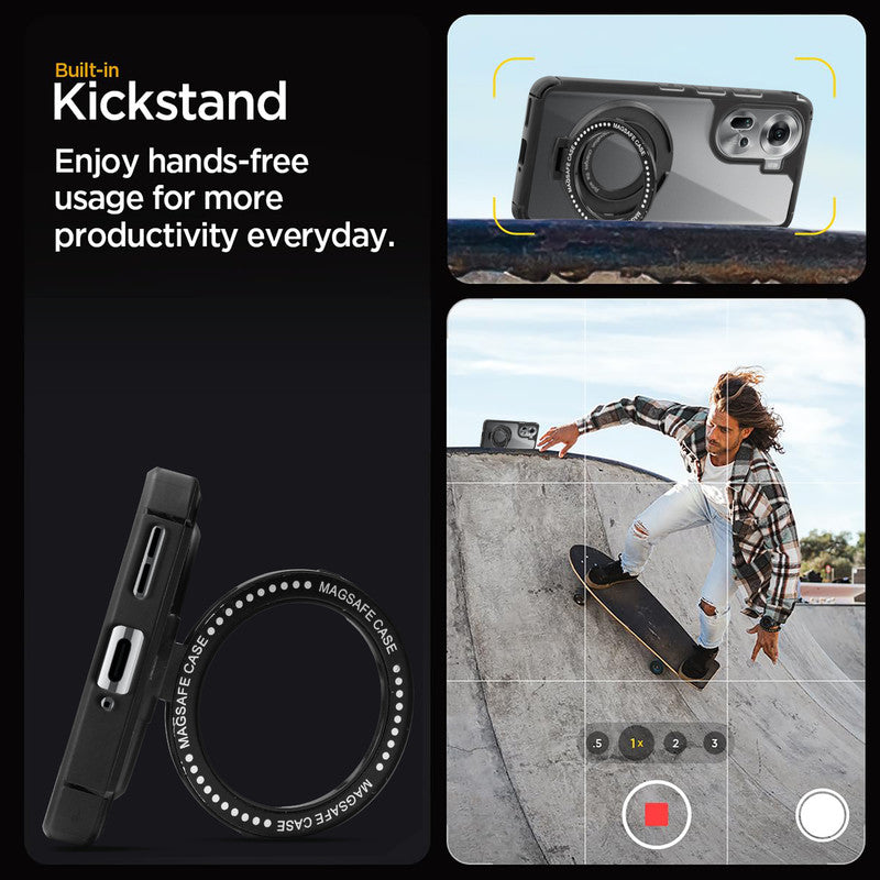 Silicone Grip Clear Case Ring Holder Kickstand For Oppo Reno 11 5G