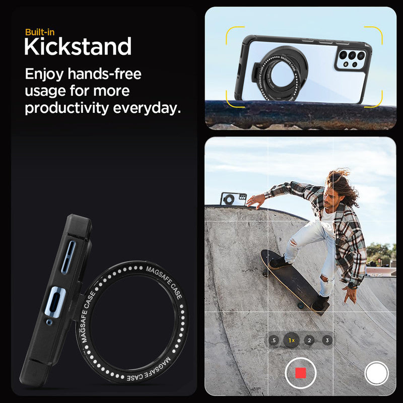 Silicone Grip Clear Case Ring Holder Kickstand For Samsung A33 5G