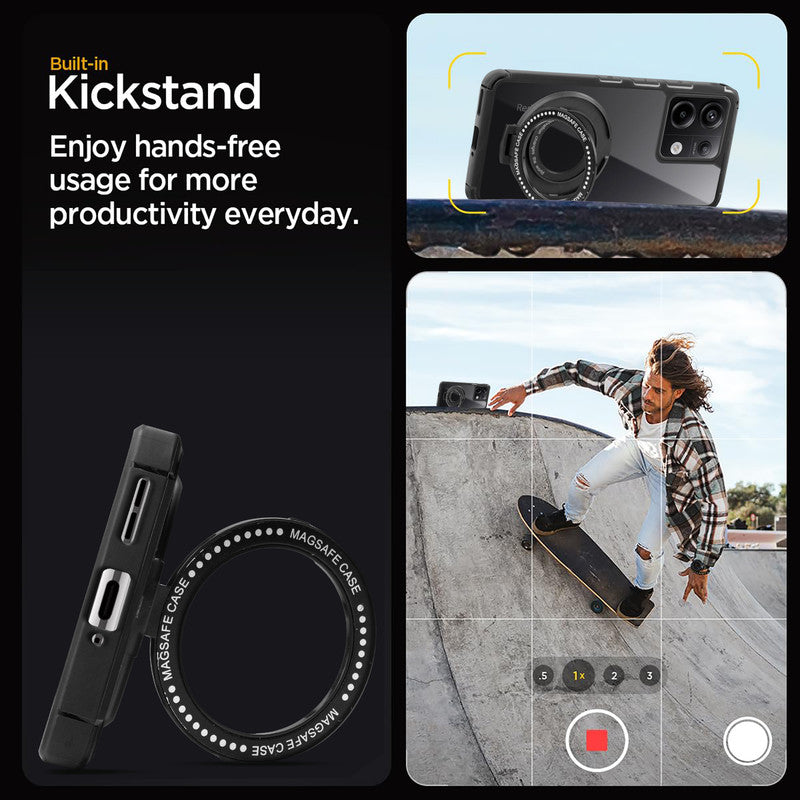 Silicone Grip Clear Case Ring Holder Kickstand For Redmi Note 13 Pro 5G
