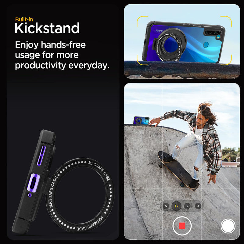 Silicone Grip Clear Case Ring Holder Kickstand For Redmi Note 8
