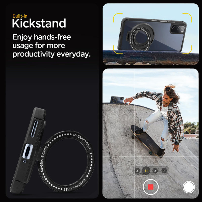Silicone Grip Clear Case Ring Holder Kickstand For Samsung S20 FE 5G