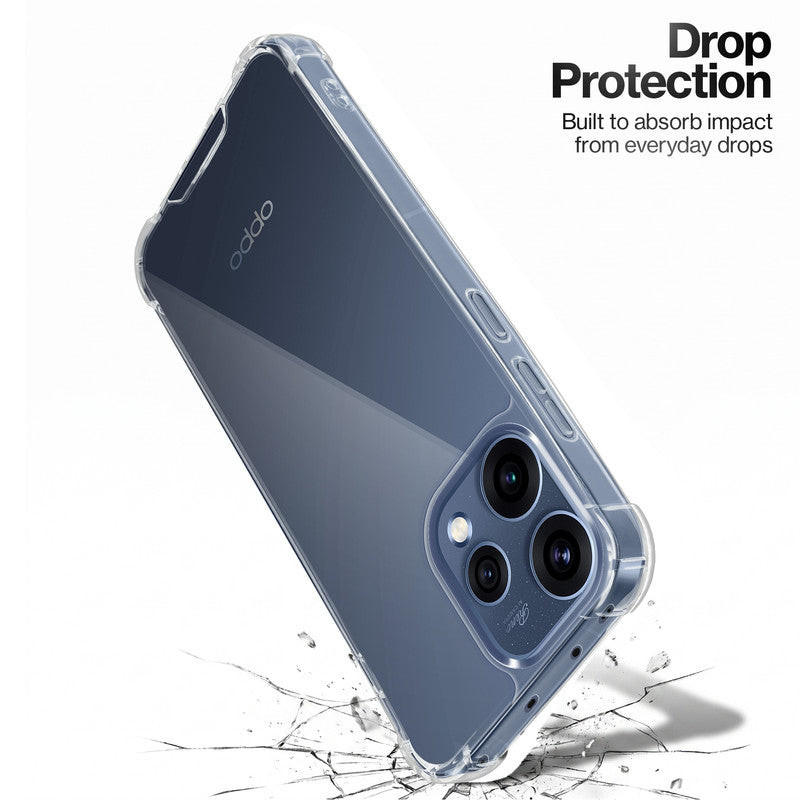 Shockproof Hybrid Transparent Phone Case For Oppo Reno 15 5G with Hard Back and Soft Bumper for Maximum Protection
