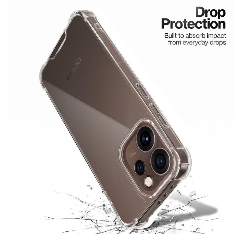 Shockproof Hybrid Transparent Phone Case For Oppo Reno 15 Pro 5G with Hard Back and Soft Bumper for Maximum Protection
