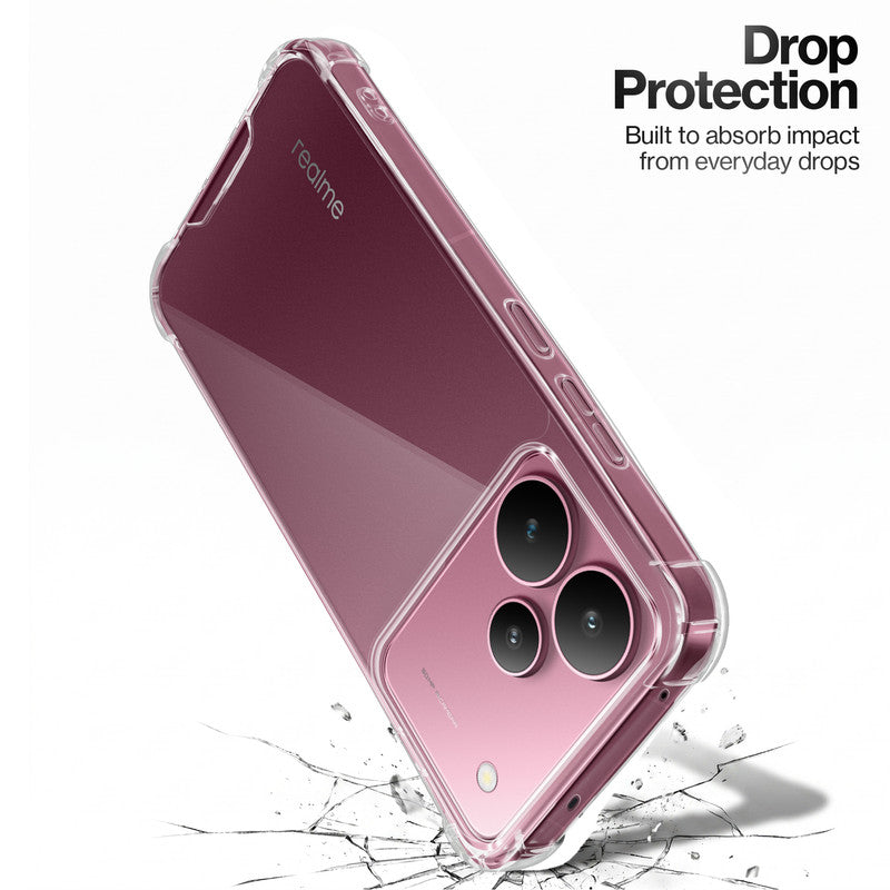 Shockproof Hybrid Transparent Phone Case For Realme P4 5G with Hard Back and Soft Bumper for Maximum Protection