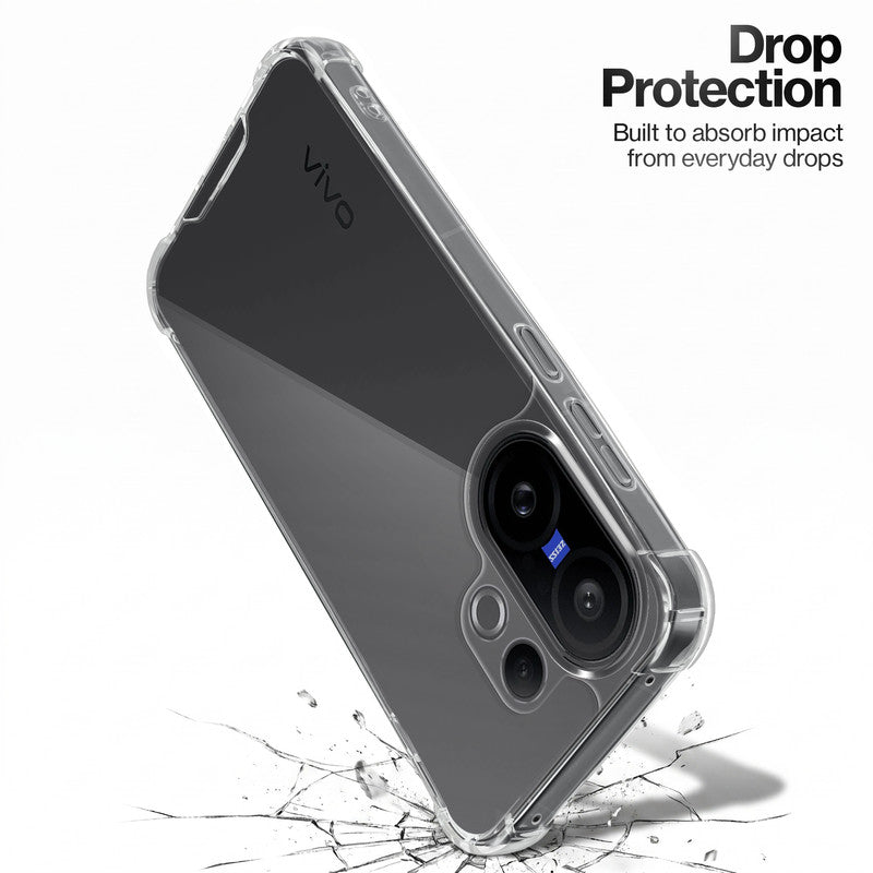 Shockproof Hybrid Transparent Phone Case For Vivo X200 FE 5G with Hard Back and Soft Bumper for Maximum Protection