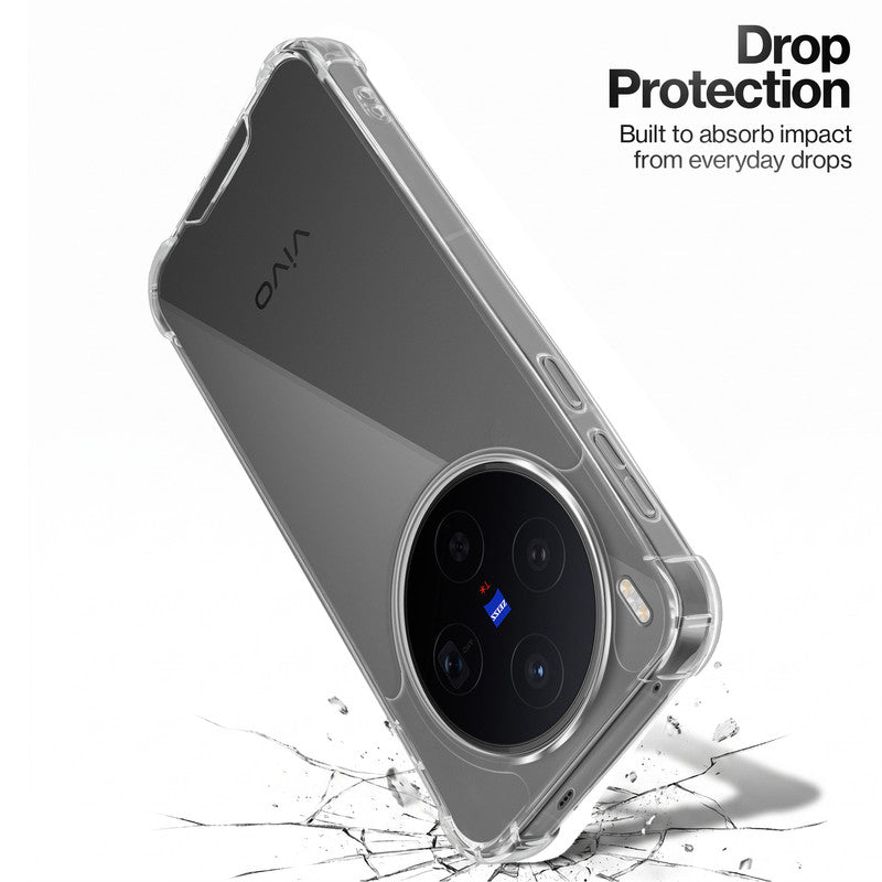 Shockproof Hybrid Transparent Phone Case For Vivo X300 5G with Hard Back and Soft Bumper for Maximum Protection
