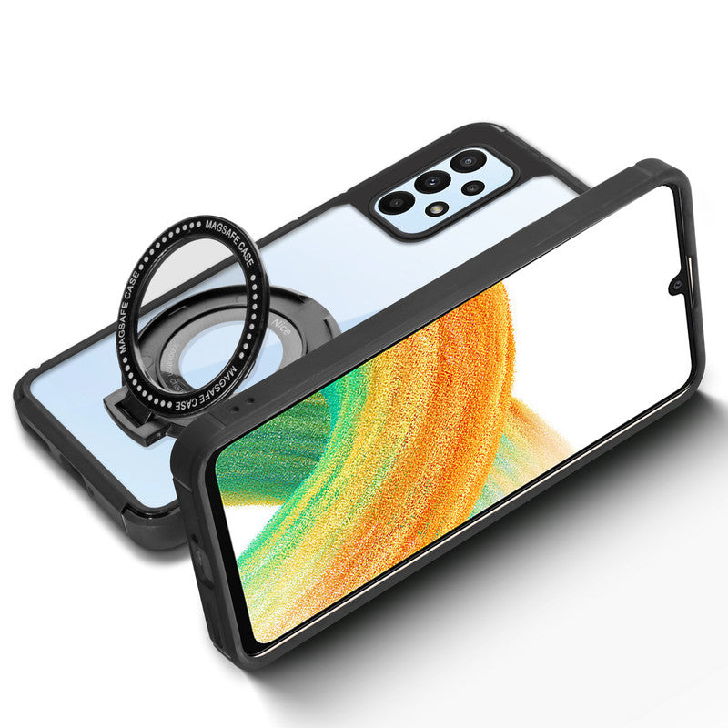 Silicone Grip Clear Case Ring Holder Kickstand For Samsung A33 5G