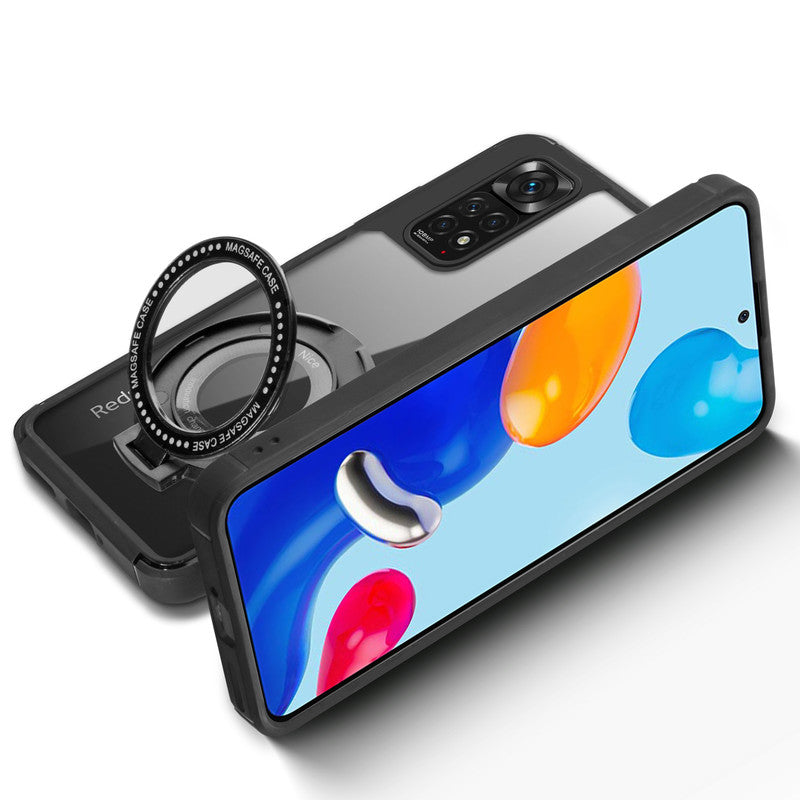 Silicone Grip Clear Case Ring Holder Kickstand For Redmi Note 11