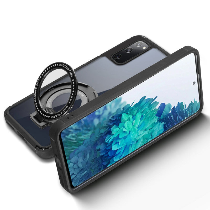 Silicone Grip Clear Case Ring Holder Kickstand For Samsung S20 FE 5G