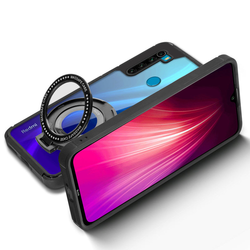 Silicone Grip Clear Case Ring Holder Kickstand For Redmi Note 8