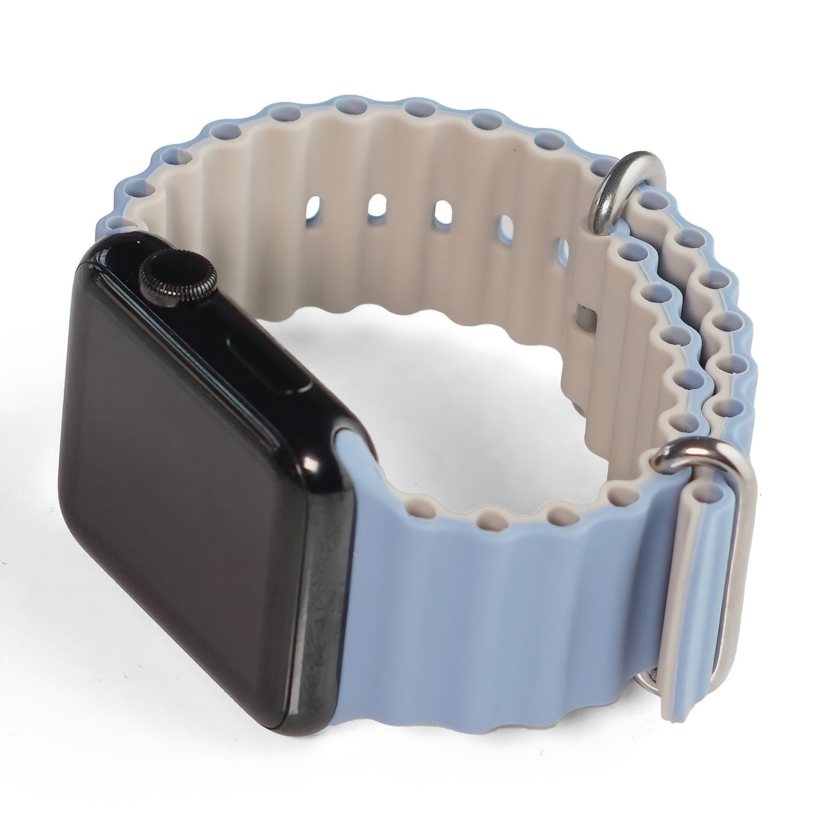 Silicone Ocean Loop Strap for - Apple Watch 41mm - Blue & Gray