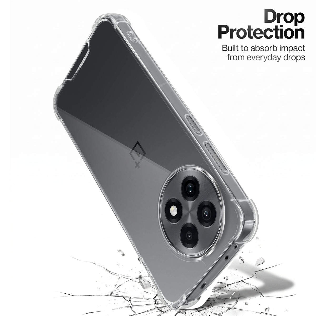 Transparent Shockproof Phone Back Cover Case With Raised Edges For OnePlus 13R 5G