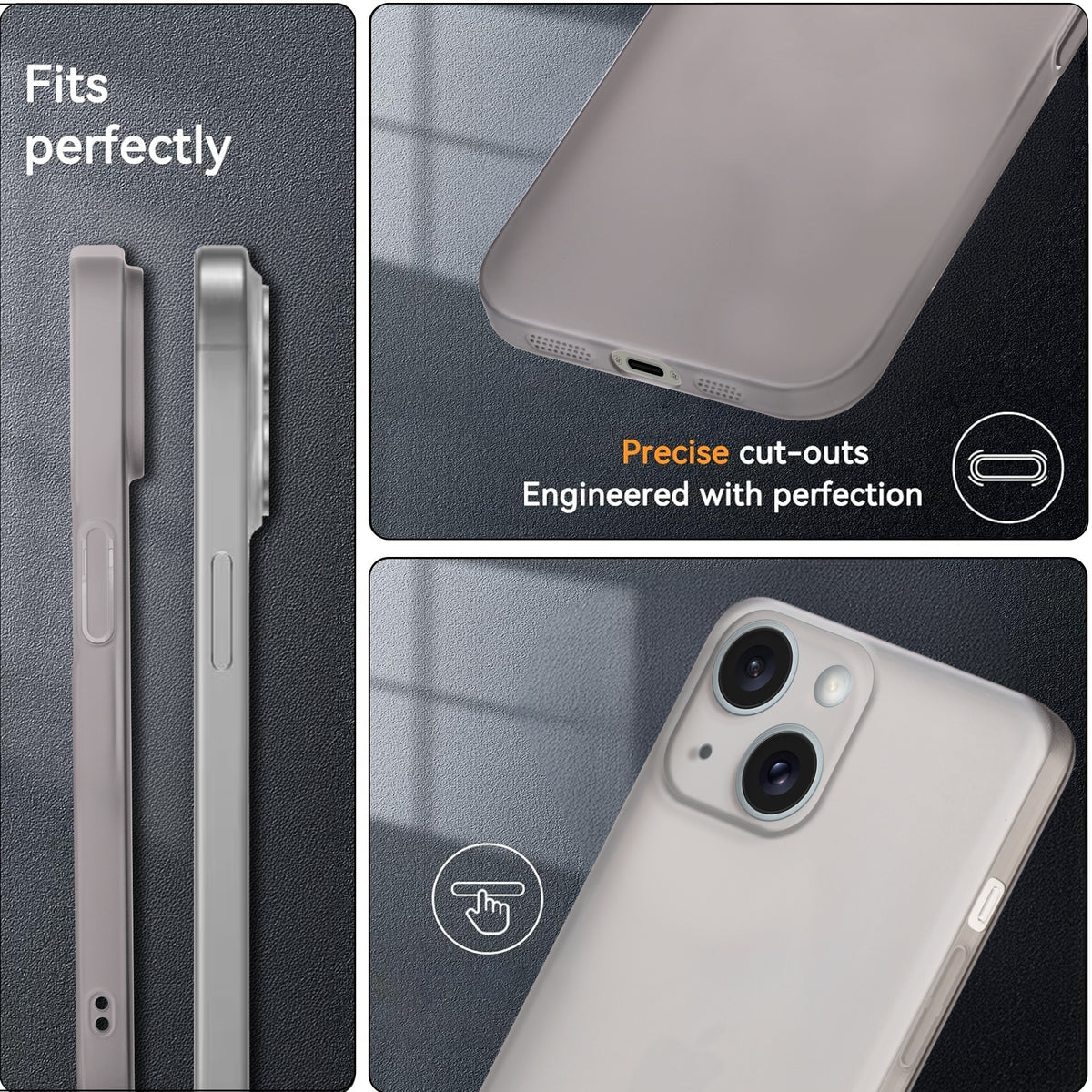 Ultra-Thin Frosted Hard Case for Apple iPhone 15