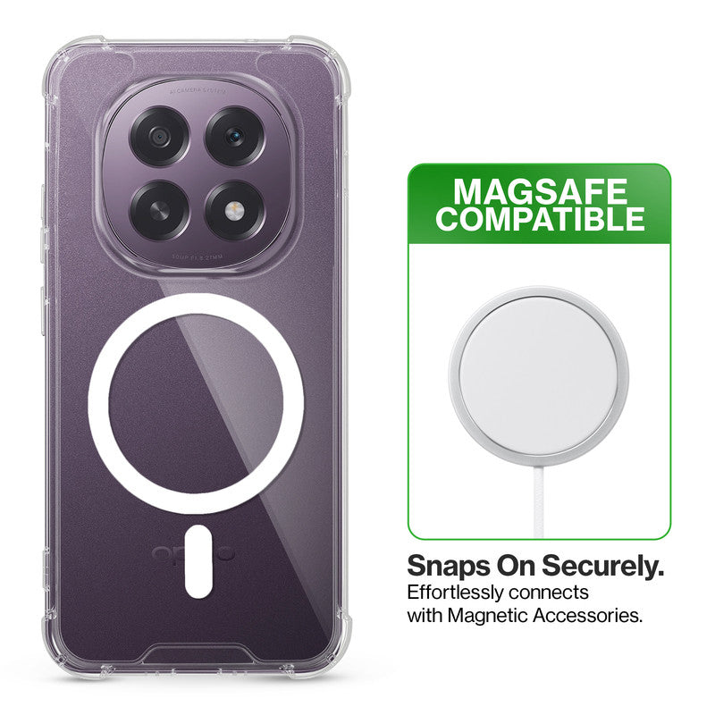 Shockproof Hybrid Magnetic Case for Oppo F29 5G with Hard Back & Soft Bumper