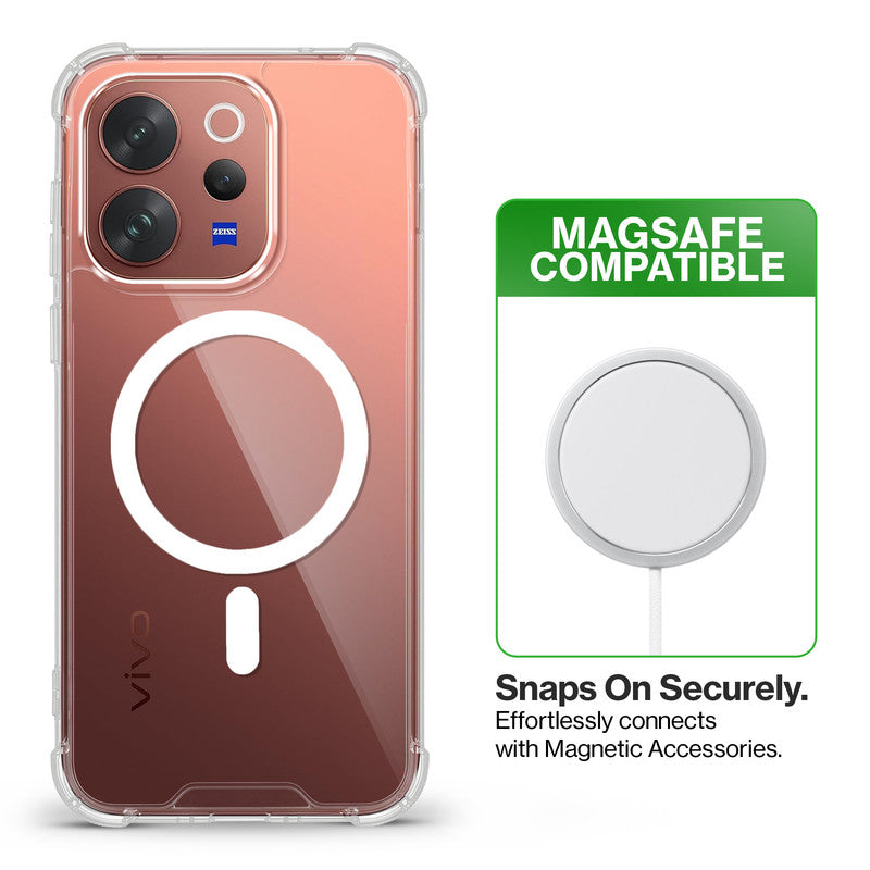 Shockproof Hybrid Magnetic Case for Vivo V70 5G with Hard Back & Soft Bumper