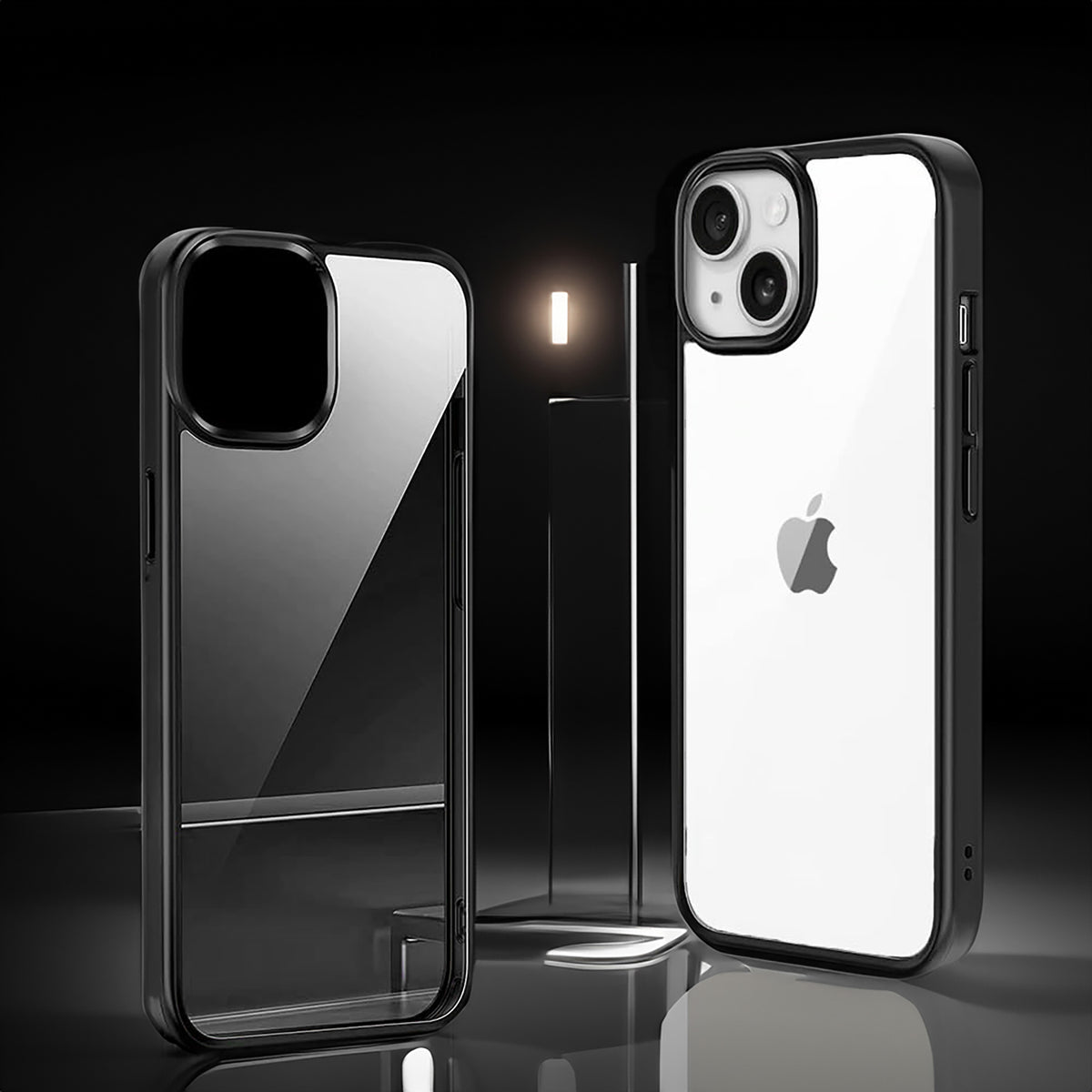 Silicone Border Transparent Back Cover for Apple iPhone 15
