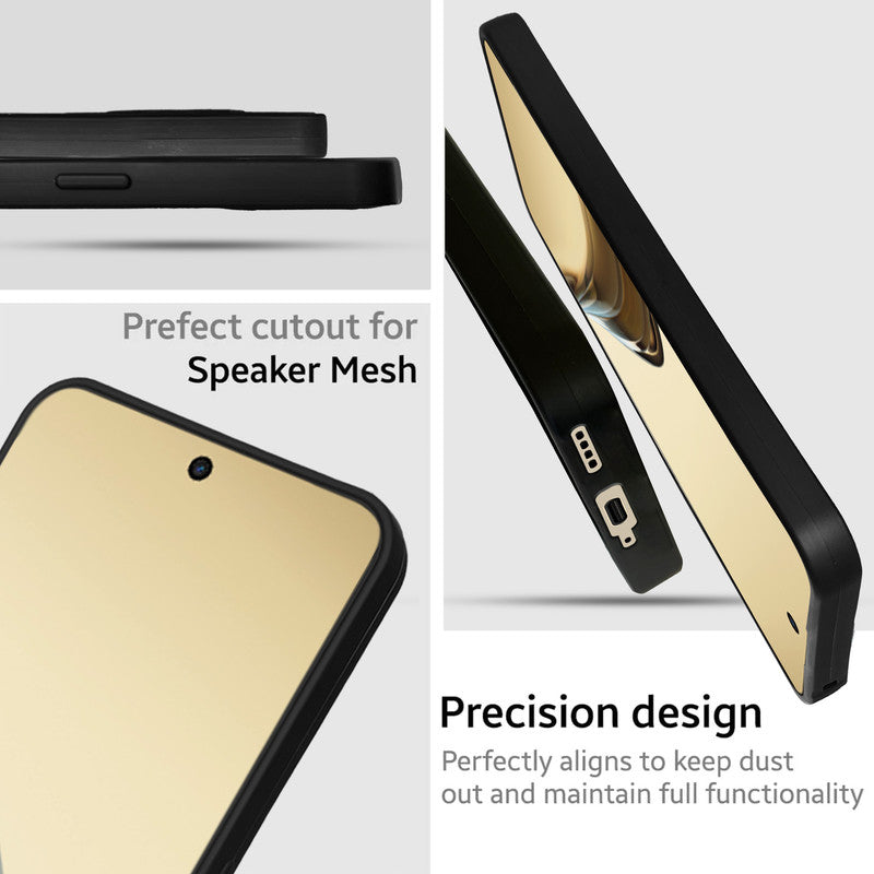 Dotted Silicon With Matt Ring Camera Protection Back Case Cover for Realme 13 Pro Plus 5G