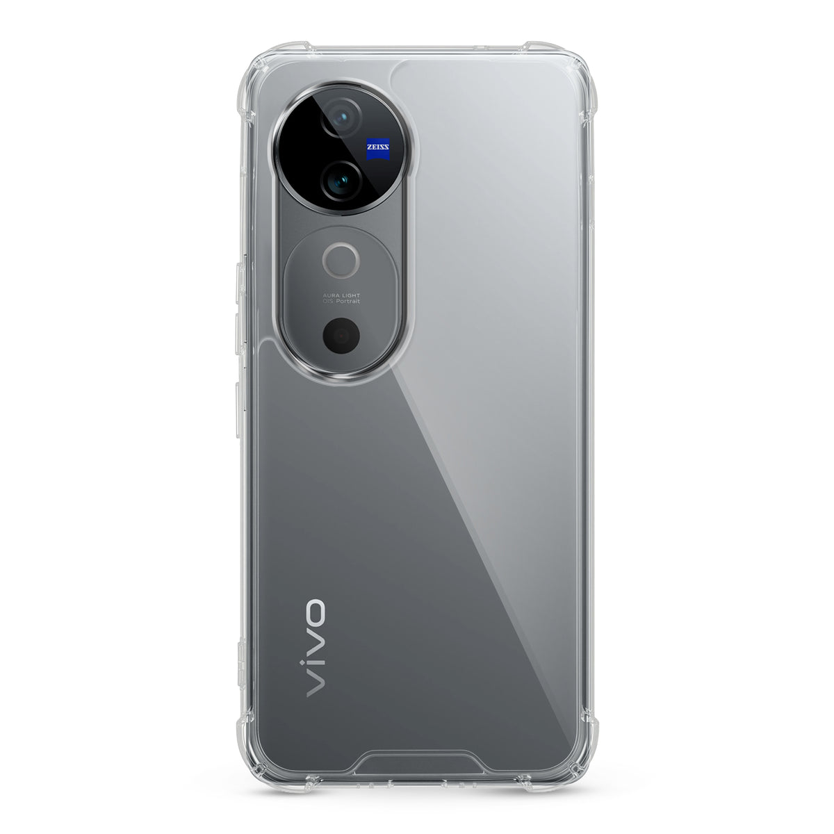 Transparent Shockproof Phone Back Cover Case With Raised Edges For Vivo V40 5G