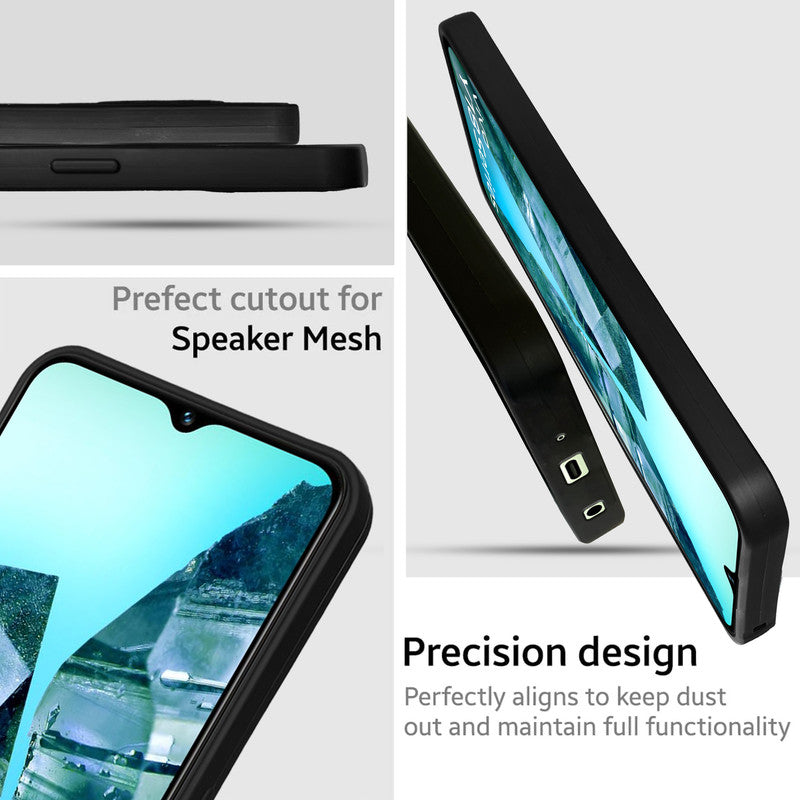 Dotted Silicon With Matt Ring Camera Protection Back Case Cover for Vivo Y18