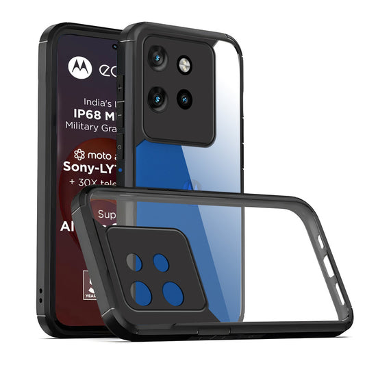 Silicone Border Transparent Back Cover for Motorola Moto Edge 50 Neo 5G
