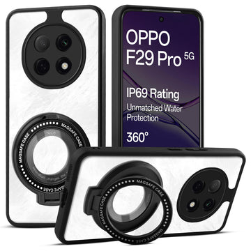Soft Frame Clear Case Ring Holder Kickstand For Oppo F29 Pro 5G